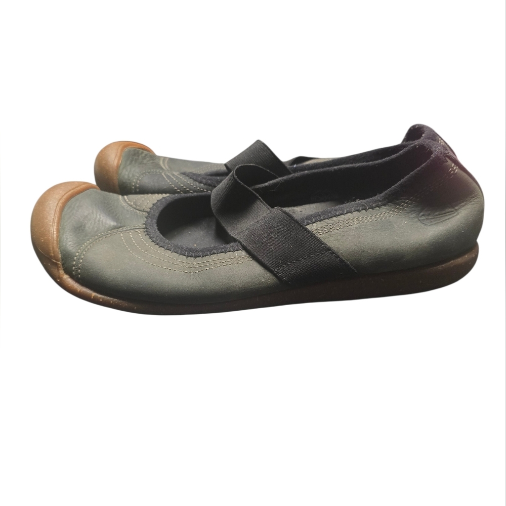Keen Sienna Leather Brown Gray Mary Jane Flats Womens 9 - Picture 5 of 7